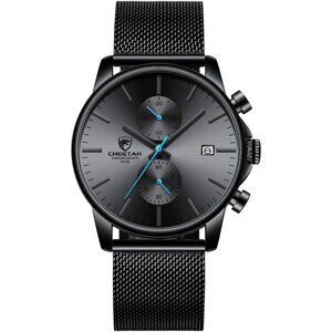 ⚡Black Men’s Watch Fashion Sport Quartz Analog Mesh Stainless Steel Waterproof